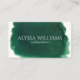 水彩エメラルドグリーンラグジュアリモダンー 名刺