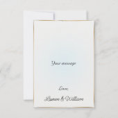 水彩エメラルド フラワー フラット サンクス カード (裏面)