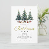 水彩エレガンス クリスマスツリー クリスマス 招待状 (スタンド正面)