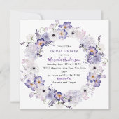 水彩エレガントなライラックの花 ブライダルシャワー シーズンカード (正面)