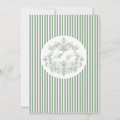 水彩エレガントな緑の花のシノワズリー ブリダ 招待状 (裏面)