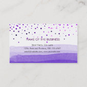 水彩エレガントグリッターパープルダンズ紙吹雪 名刺 (裏面)
