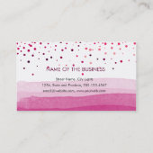 水彩エレガントグリッターピンクデューン紙吹雪 名刺 (裏面)