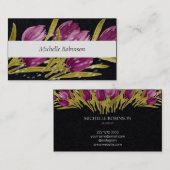 水彩エレガントチューリップフラワーズプロフェッショナル 名刺 (正面/裏面)