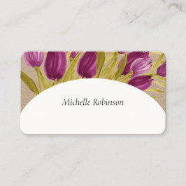 水彩エレガントチューリップフラワーズプロフェッショナル 名刺