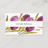 水彩エレガントチューリップフラワーズプロフェッショナル 名刺 (正面)