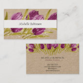 水彩エレガントチューリップフラワーズプロフェッショナル 名刺 (正面/裏面)