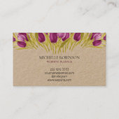 水彩エレガントチューリップフラワーズプロフェッショナル 名刺 (裏面)