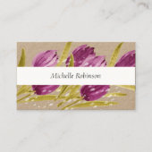 水彩エレガントチューリップフラワーズプロフェッショナル 名刺 (正面)