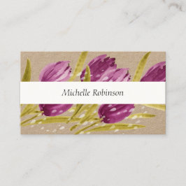 水彩エレガントチューリップフラワーズプロフェッショナル 名刺