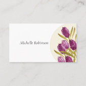 水彩エレガントチューリップフラワーズプロフェッショナル 名刺 (正面)