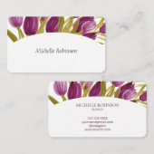 水彩エレガントチューリップフラワーズプロフェッショナル 名刺 (正面/裏面)