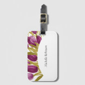 水彩エレガントチューリップ花 ラゲッジタグ (正面縦)