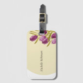 水彩エレガントチューリップ花 ラゲッジタグ (正面縦)