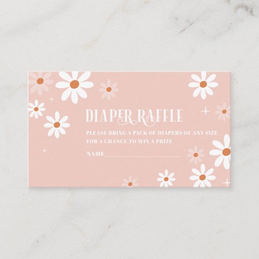 水彩エレガントデイジー女の子の赤ちゃんシャワーおむつ エンクロージャーカード (正面)