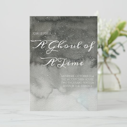 水彩エレガントハローウィンパーティ招待状 招待状 (スタンド正面)