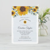 水彩エレガントヒマワリフローラブライダルシャワー 招待状 (スタンド正面)