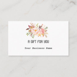 水彩エレガントピンクの花カスタム咲き ロイヤリティカード