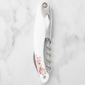 水彩エレガントピンクフローラ金ゴールド結婚ズ ソムリエナイフ (裏面)