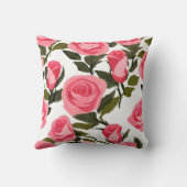 水彩エレガントピンクローズブーケ装飾用クッション クッション (裏面)