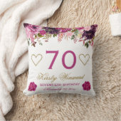 水彩エレガントピンク春の花誕生日 クッション (ブランケット)