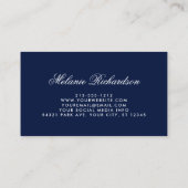 水彩エレガントピンク赤面フローラ金ゴールド青 名刺 (裏面)