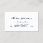 水彩エレガントピンク赤面フローラ青金ゴールド 名刺 (裏面)