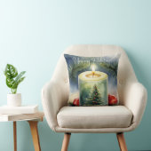 水彩エレガントフェスティバルクリスマスツリーキャンドル クッション (椅子)