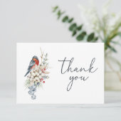 水彩エレガントフェスティバルクリスマスブーケ サンキューカード (スタンド正面)