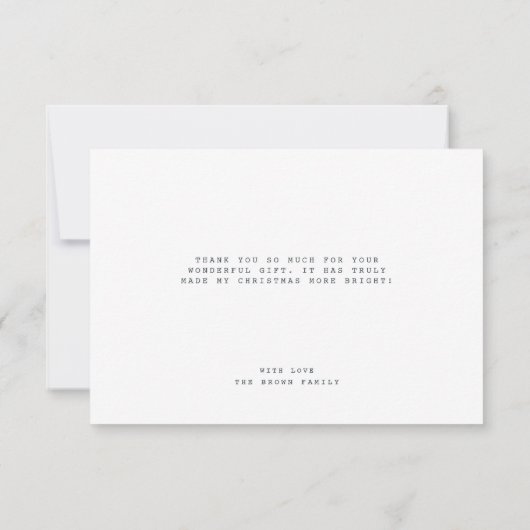 水彩エレガントフェスティバルクリスマスブーケ サンキューカード (裏面)