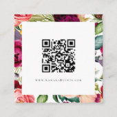 水彩エレガントフローラありがとう スクエア名刺 (裏面)