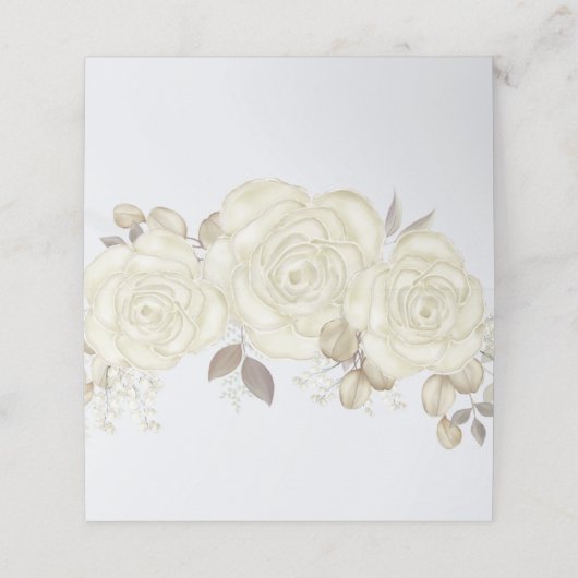 水彩エレガントフローラバラ金ゴールド緑 プレイスカード (外部開封)