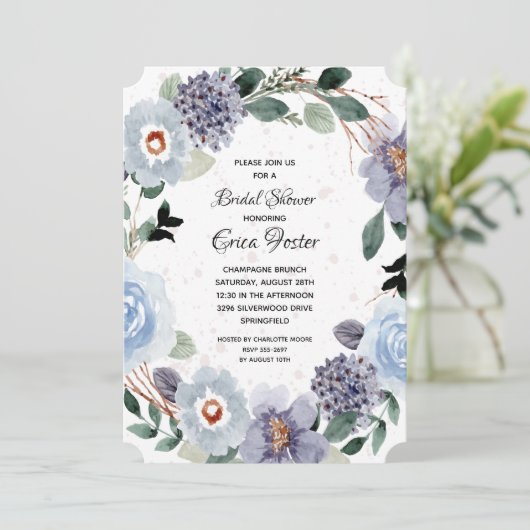 水彩エレガントフローラブライダルシャワー招待 (スタンド正面)