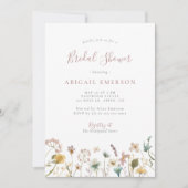 水彩エレガントフローラブライダルシャワー招待 招待状 (正面)