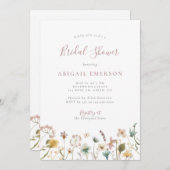 水彩エレガントフローラブライダルシャワー招待 招待状 (正面/裏面)