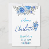 水彩エレガントフローラブライダルシャワー招待 招待状 (正面)
