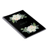 水彩エレガントフローラブラックノートブック ノートブック (右側)