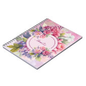 水彩エレガントフローラブーケノート ノートブック (左側)