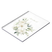 水彩エレガントフローラホワイトノート ノートブック (左側)