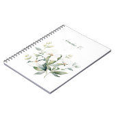 水彩エレガントフローラホワイトノート ノートブック (左側)