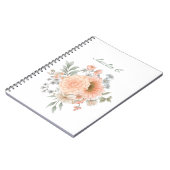 水彩エレガントフローラホワイトノート ノートブック (左側)