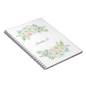 水彩エレガントフローラホワイトノート ノートブック (右側)