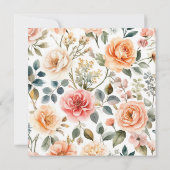 水彩エレガントフローラ婚約パーティ 招待状 (裏面)