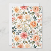 水彩エレガントフローラ婚約パーティ 招待状 (裏面)