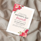 水彩エレガントフローラ母の昼ブランチ 招待状