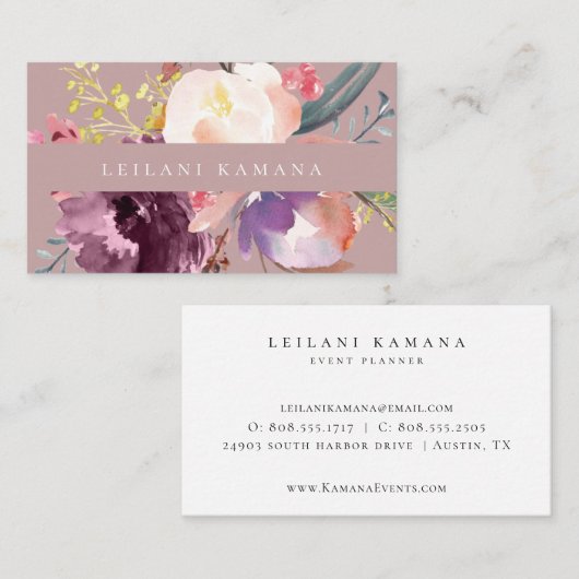 水彩エレガントフローラ 名刺 (正面/裏面)