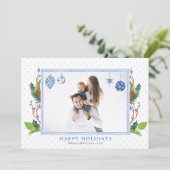 水彩エレガントブルーチノワジー ワンフォト シーズンカード (スタンド正面)