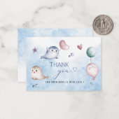 水彩エレガントベビーシール赤ちゃん感謝していシャワーユー ノートカード (正面/裏面インサイチュ)