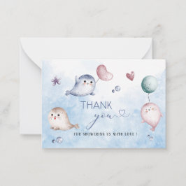 水彩エレガントベビーシール赤ちゃん感謝していシャワーユー ノートカード