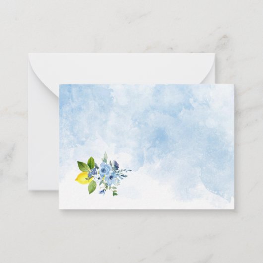 水彩エレガントメイン絞りブライダルシャワー ノートカード (裏面)